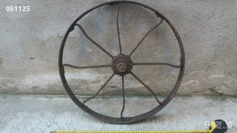 ковано масивно колело от каруца, двуколка, рало , снимка 1