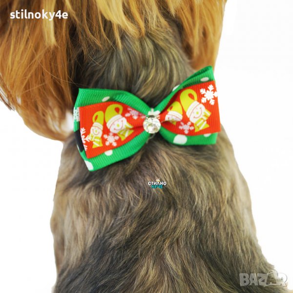 Коледна папийонка, нашийник за куче Коледни кучешки аксесоари, снимка 1