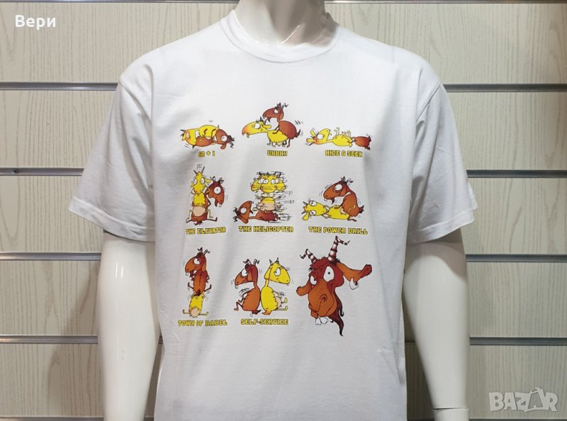 Нова мъжка забавна тениска с трансферен печат Секс пози, кози, закачки, снимка 1