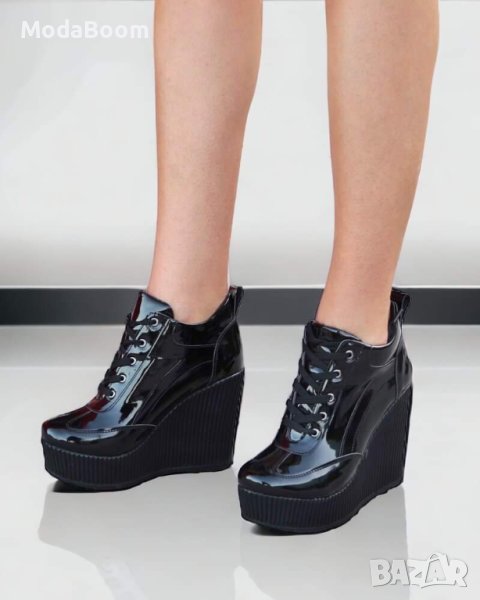 💥Стилни дамски боти на платформа - лак / различни цветове💥, снимка 1