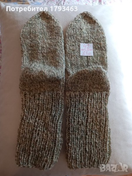 Ръчно плетени мъжки чорапи от вълна, размер 42, снимка 1