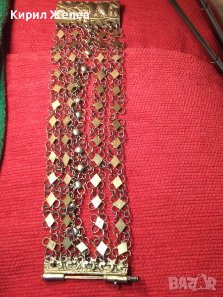 17-18 ВЕК САЧАНЕНА СРЕБЪРНА с ЖИВАЧНА ПОЗЛАТА ВЪЗРОЖДЕНСКА ПЛЕТКА ЕТНО - ГРИВНА РЪЧЕН УНИКАТ 20579, снимка 1