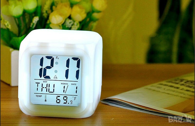 LED часовник - кубче , снимка 1