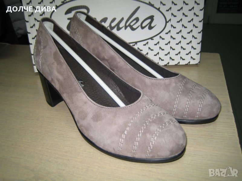 Дамски обувки м.210 естествена кожа/ естествен велур/ , снимка 1
