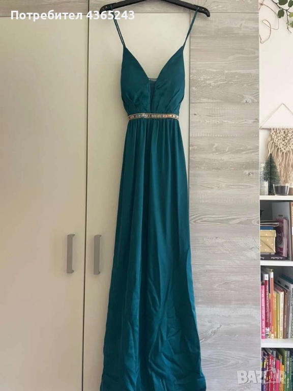 Чисто Нова! Дамска Дълга Елегантна Зелена Официална рокля за Нова Година Jack’s Размер 36/ S, снимка 1