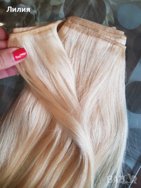 100% естествена европейска коса на цяла треса, снимка 1