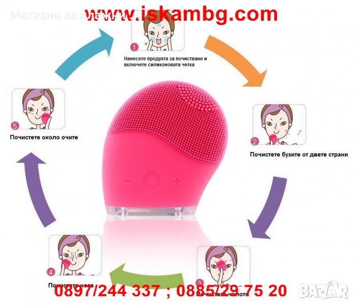Вибриращ силиконов уред за почистване на лице, снимка 1