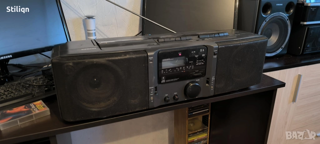 SIMENS RD 127 Преносимо CD радио с двоен касетофон/Ghetto Vintage, снимка 1