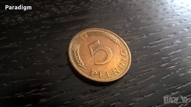Монета - Германия - 5 пфенига | 1987г.; серия D, снимка 1