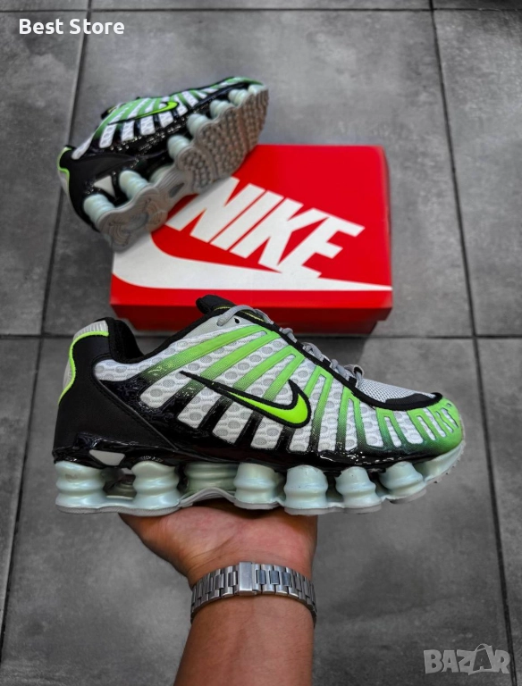 Nike Shox TL - Сиво, Черно и Неоново Зелено Мъжки Маратонки 40-45 Номер , снимка 1