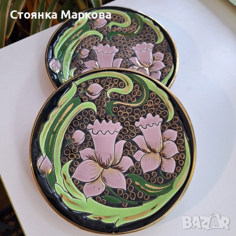 Две авторски декоративни чинии за стена, снимка 3 - Декорация за дома - 52996817