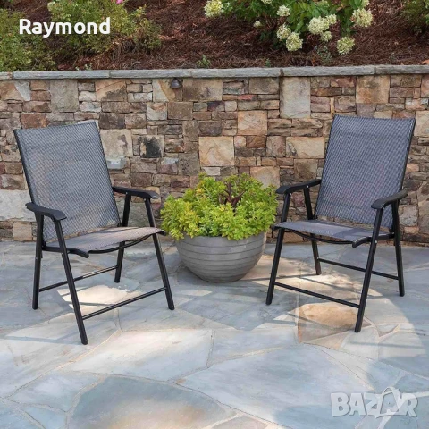 Градински стол Позитано – Kraftworld Garden сгъваем, дишащ, с регулируема облегалка,за градина и към, снимка 2 - Градински мебели, декорация  - 50822772