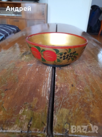 Стара дървена паница,хохлома #7, снимка 2 - Други ценни предмети - 52309817