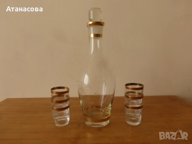 Стъклен сервиз за ракия 1970 г, снимка 11 - Сервизи - 50918134