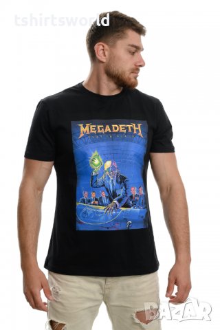 Нова мъжка тениска с дигитален печат на музикалната група Megadeth, снимка 3 - Тениски - 37674893