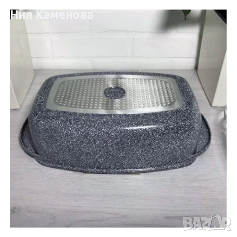 Ростер Goldman с мраморно покритие–правоъгълен съд с капак,5.5 л и 6.6 л,за фурна и всички котлони, снимка 2 - Съдове за готвене - 53023413