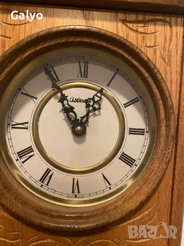 J. Schrenk Немски Стенен часовник с махало и батерии , снимка 4 - Антикварни и старинни предмети - 50247822