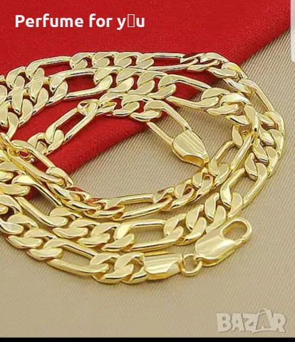 Мъжки ланец/синджир с 14К златно покритие, снимка 2 - Колиета, медальони, синджири - 48614797