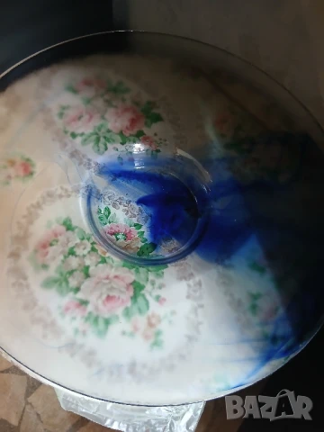 Murano Italy Bormiolli купа 33 см в синьо, снимка 2 - Декорация за дома - 50485988