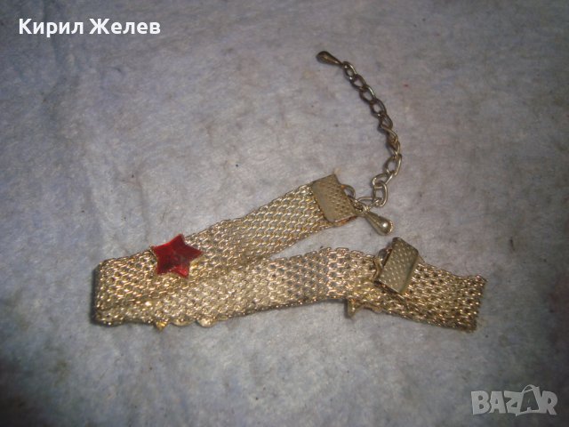 ПОСРЕБРЕНА СТАРА НЕЖНА ГРИВНА със ЗВЕЗДИЧКИ и ФЛОРАЛНА АПЛИКАЦИЯ 3927, снимка 4 - Гривни - 37026913