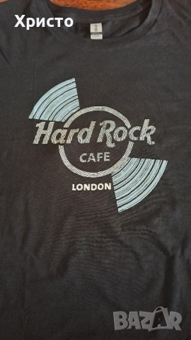 тениска черна Hard Rock Cafe London Хард Рок Кафе Лондон  черна оригинал, снимка 2 - Тениски - 43257585