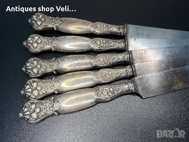 Сребърни ножове за хранене №4844 , снимка 2 - Други ценни предмети - 43224775