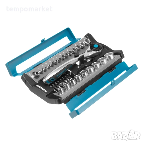 Вложки комплект, 41 броя, 1/2", 1/4", CrV, с тресчотка 120 зъба// Gross