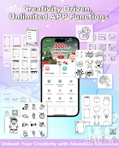 Принтер Phomemo P2S, мини термален принтер за смартфон, Bluetooth, 3 ролки хартия, снимка 6 - Принтери, копири, скенери - 48848805