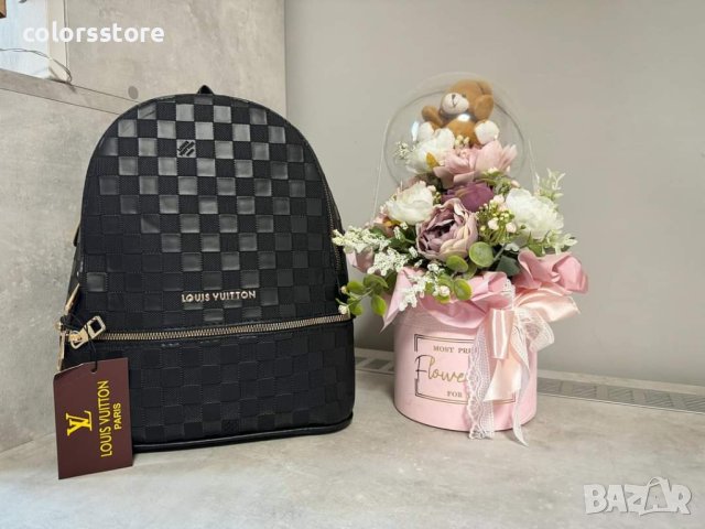 Черна луксозна раница  Louis Vuitton код SG335, снимка 1 - Раници - 35931588