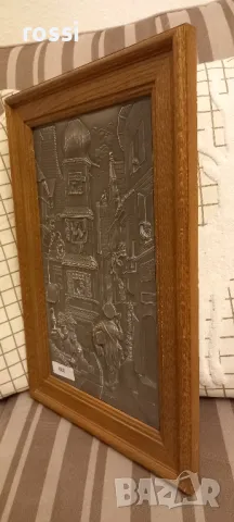 Vintage. Нова. WMF Немска калаена картина "Пощальонът" по Carl Spitzweg/1808-1885/ Der Briefbote., снимка 9 - Антикварни и старинни предмети - 48645473