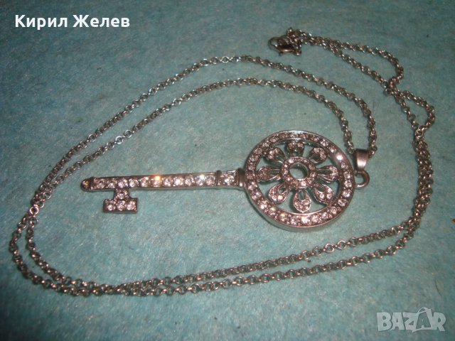 ПОСРЕБРЕНО КЛЮЧЕ - АРТ ПЕНДАНТ МЕДАЛЬОН ИНКРУСТИРАНО с ФАСЕТИРАНИ СКЪПОЦЕННИ КРИСТАЛИ 25169, снимка 8 - Колиета, медальони, синджири - 35363863