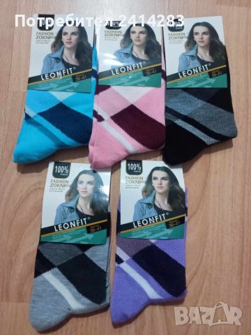 Комплект от 5 броя дамски памучни чорапи размер 38-41, снимка 2 - Дамски чорапи - 43237703