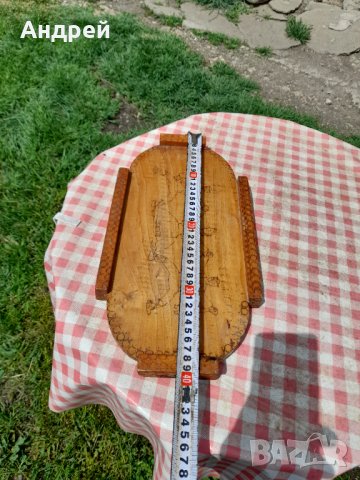 Стар дървен поднос, снимка 5 - Антикварни и старинни предмети - 32747230