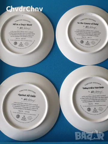 4бр Royal Doulton английска колекционерска декоративна порцеланова чиния-картина/самолети, снимка 6 - Картини - 48506197