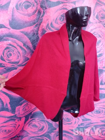 Ярко червена жилетка тип болеро Балон ХЛ , снимка 3 - Жилетки - 51342563
