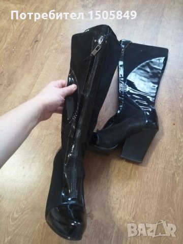 Ботуши от естествен лак и естествен велур , снимка 5 - Дамски ботуши - 27018825