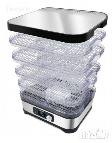 Дехидратор(Сушилня)за храна Yoer 450w,5 цедки,сребристо-черен,27,1×31,6×25 см, снимка 4 - Други стоки за дома - 53574698