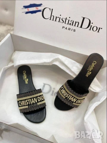 Christian Dior дамски чехли БРОДИРАНО ЛОГО, снимка 2 - Чехли - 50742748