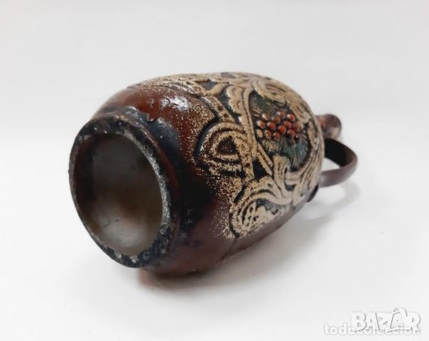 Богато декорирана керамична стомна, бутилка (4.5), снимка 4 - Антикварни и старинни предмети - 43971145