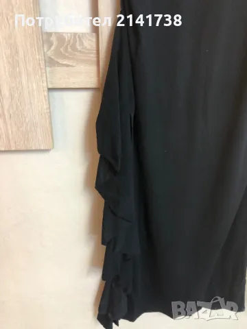 Черна дълга рокля с голо рамо, снимка 3 - Рокли - 48107850