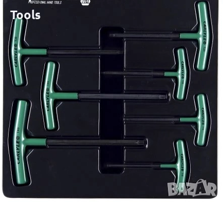 CARLYLE TOOLS дръжки ъглови ключове ШЕСТОГРАМИ Г-ОБРАЗНИ 8 броя комплект хром ванадий, снимка 2 - Други инструменти - 52883018