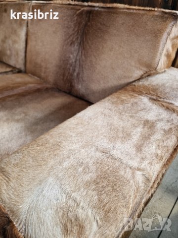 НОВИ ! УНИКАТ! Дивани Естествена Кожа с косъм Елен внос от Германия , снимка 14 - Дивани и мека мебел - 37674650