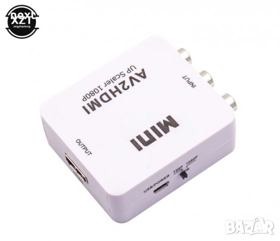 АКТИВЕН преходник AV,RCA(чинчове) към HDMI + Гаранция, снимка 5 - Други - 27710261