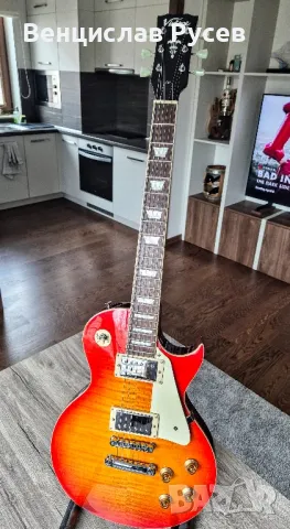 Vintage V100CS Flame Maple Cherry Sunburst, 2012, Korea, снимка 1