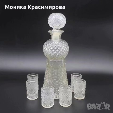 🍾Сервиз за ракия от ретро стъкло🛍️
, снимка 3 - Чаши - 44062987