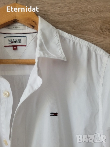 Бяла риза TOMMY HILFIGER , снимка 4 - Ризи - 51788708