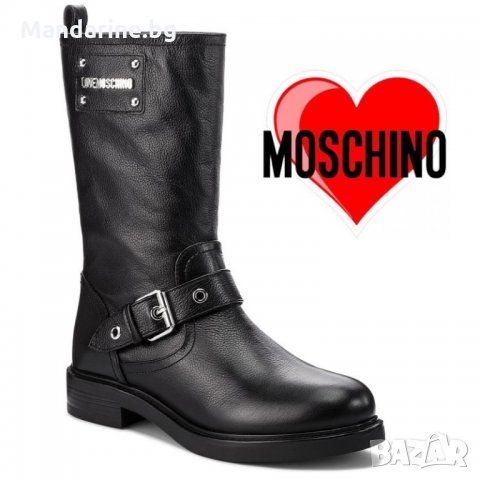 LOVE MOSCHINO 🍊 Оригинални дамски ботуши от естествена кожа № 40 нови с кутия, снимка 10 - Дамски ботуши - 27116518