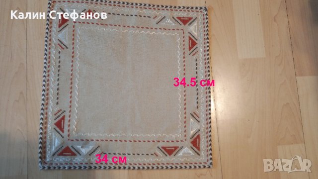 Шито каренце на ленена основа, снимка 3 - Други - 43086732