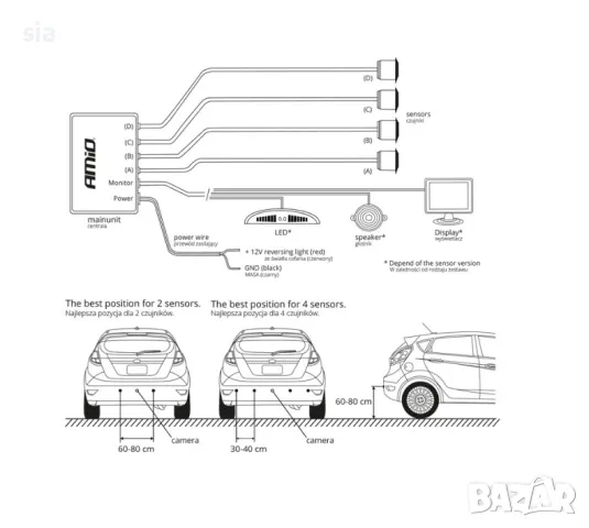 Парктроник със зумер, черен, снимка 4 - Аксесоари и консумативи - 48581621