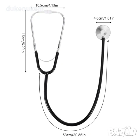 Медицински стетоскоп, класически, едностранен, черен, снимка 5 - Уреди за диагностика - 53228762